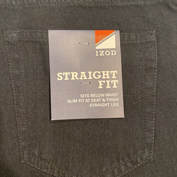 Izod SZ 34 x 30 Black Slim Straight Fit Denim Jeans New D23 - Picture 2 of 14